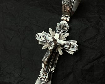ハンドメイドのイエス十字架クロスクリスチャンペンダント925*シルバー 