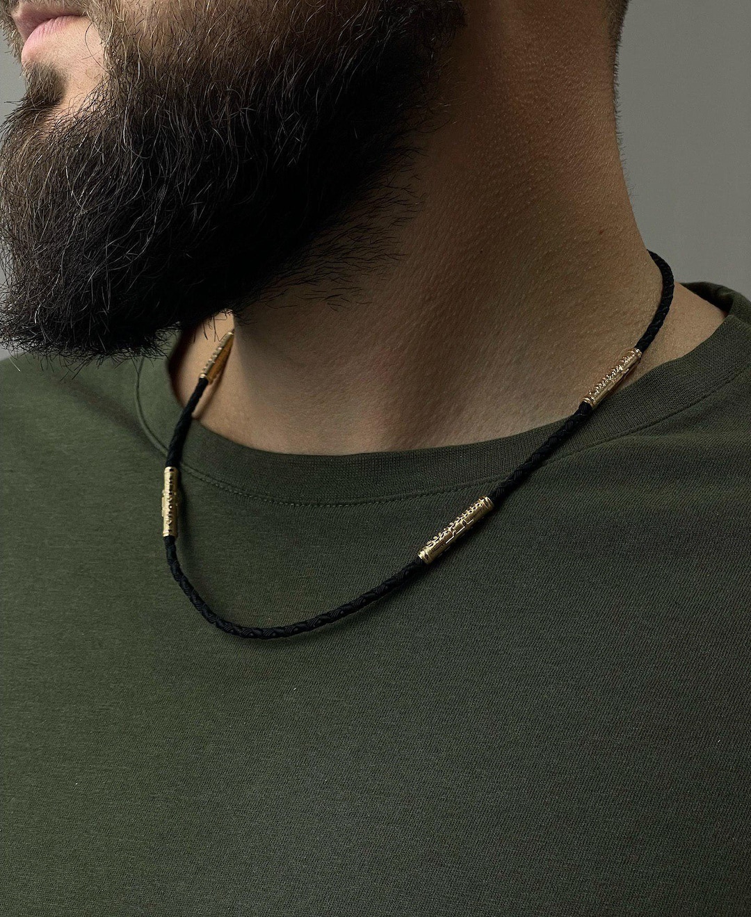 585* Gold Chrtistian Orthodox Necklace 17.86 Grams Silk Lace With ...