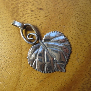 Sterling Silver Aspen Leaf Pendant: Brutalist Botanical Jewelry