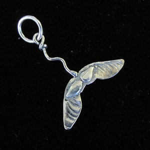 Sterling Silver Maple Seed Pendant: Brutalist Style