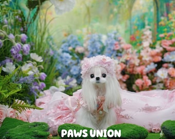 Sequin Dog Gown: Blush Rose Gold Rhinestone Party Dress - Etsy