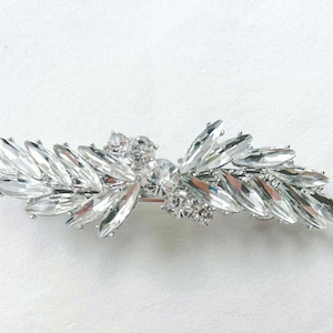 Barrette de mariée en cristal : barrette de mariage en argent