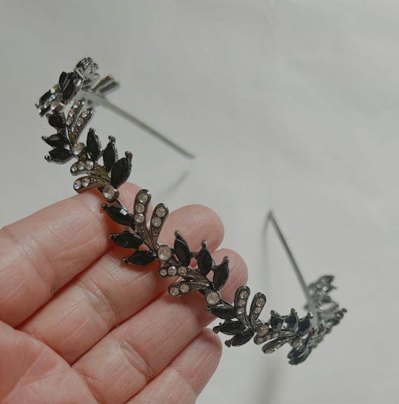 Black Metallic Rhinestones Headband Amazon.com : Firuilo Rhinestone Headband Sparkly Crystal  main image 2