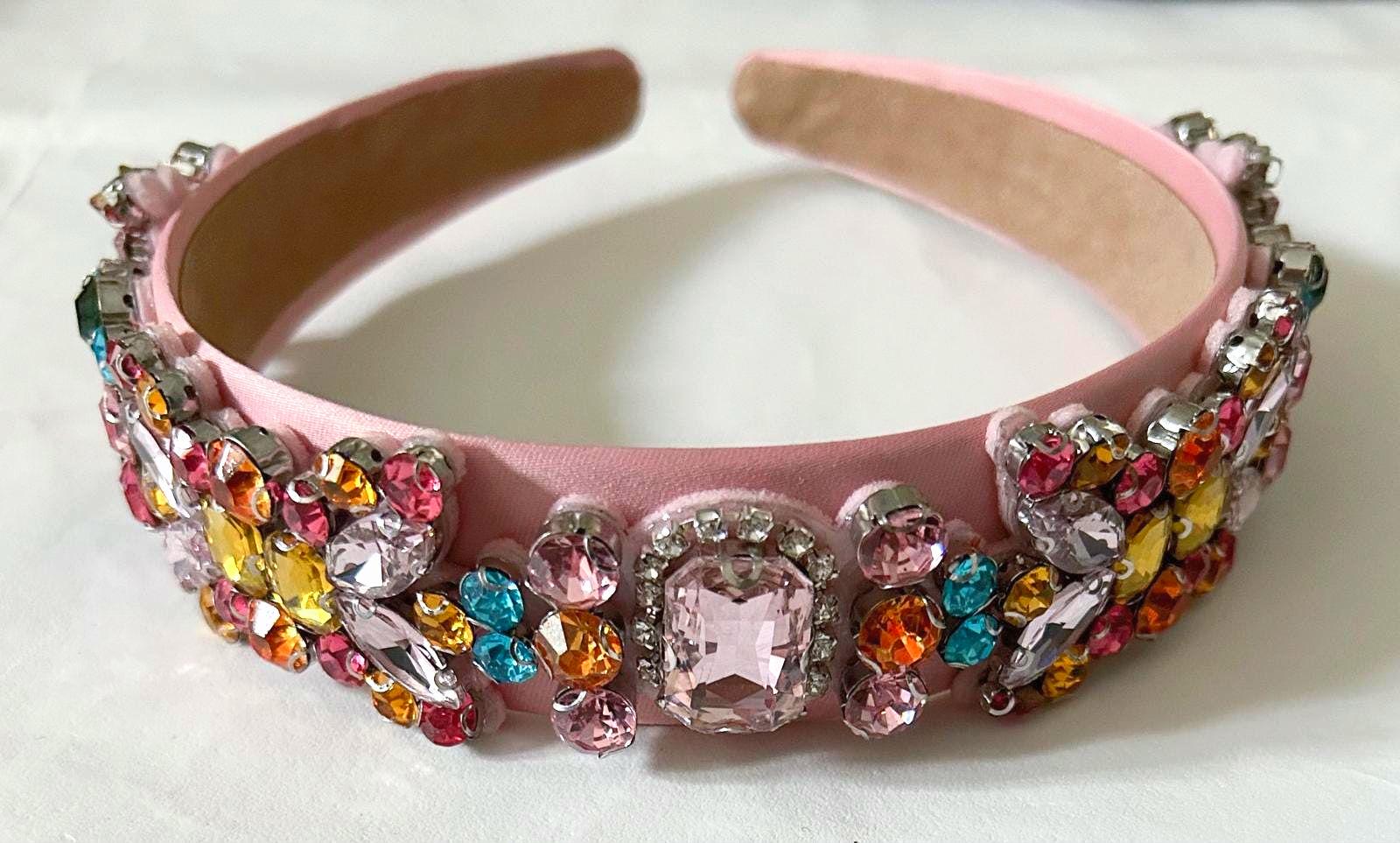 Luxury Rhinestone Gemstone Headband – Glam Statement Hair Accessory Rhinestone Tassel Headband - Etsy main image 3