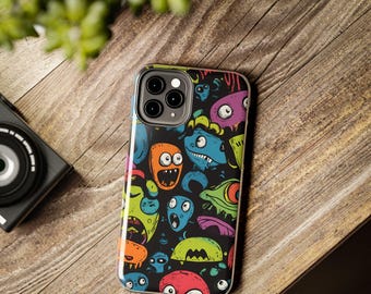 Cartoon Monsters Phone Case | Protective, Glossy, Shock-Absorbent Design for iPhone, Samsung Series