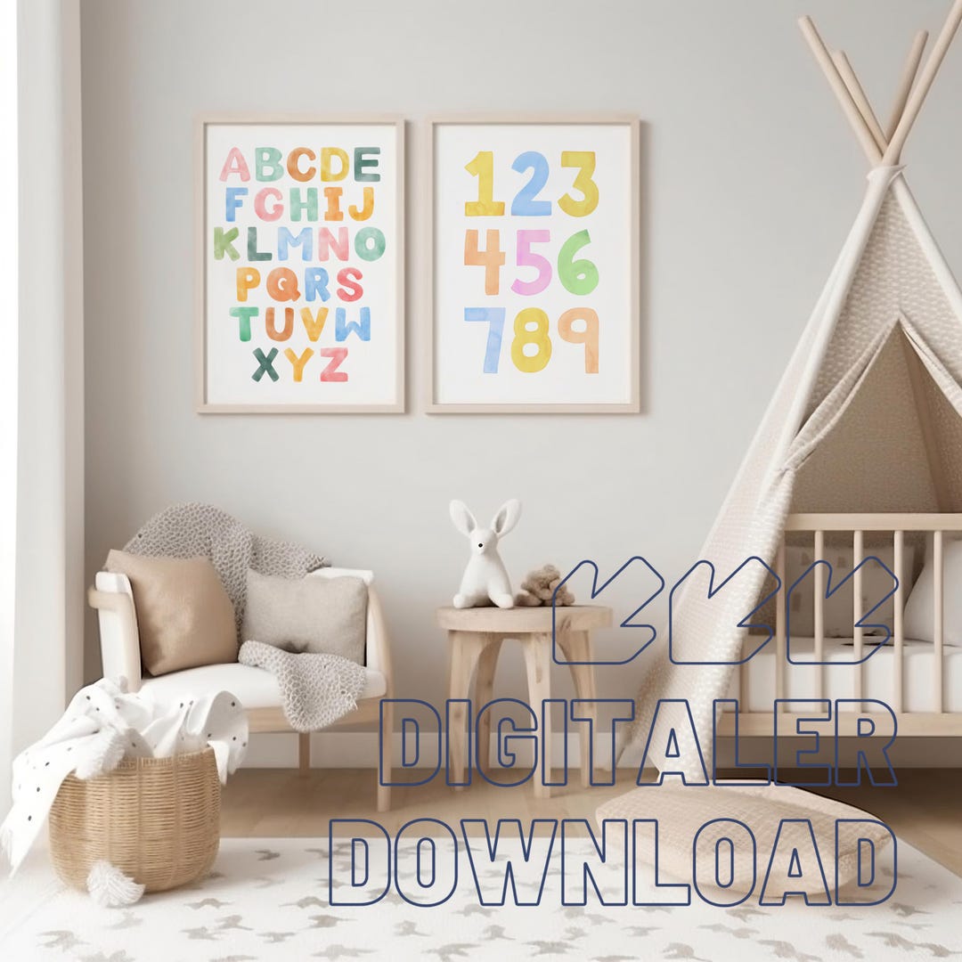 ABC Numbers Learning Poster Set – Alphabet and Numbers for Children's ...