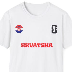 HRVATSKA Fußball Wappen T-Shirt | Kroatische Flagge, Abzeichen, WM Bild 1