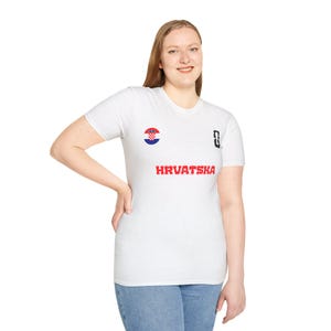 HRVATSKA Fußball Wappen T-Shirt | Kroatische Flagge, Abzeichen, WM Bild 4