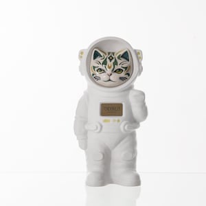 Hand Decorated Pet Cremation Urn - White Matte | Ceramic Handmade Figure