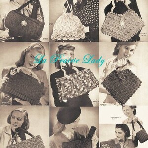 Vintage Quaker Smart Bags 40s Book Pattern Vol XVII pour Crochet 21 modèles sur PDF image 3