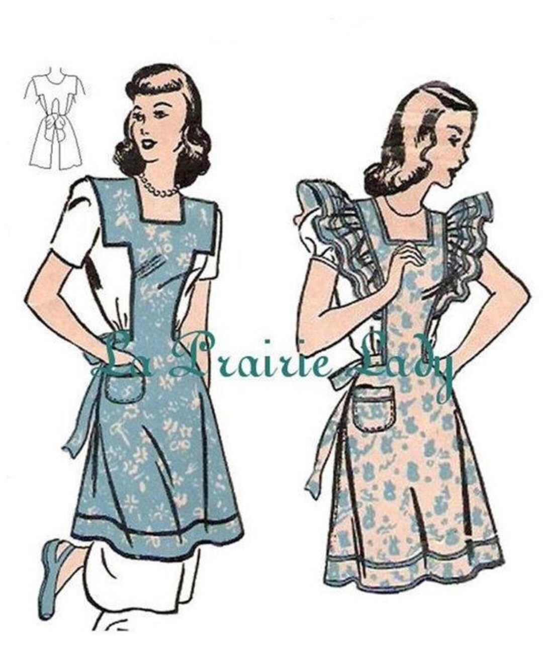 エプロン　トールペイント Repro Vintage Full Apron Pattern No 31 Repro 40s on PDF Available