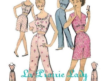 Repro vintage Pattern Pyjama ou Playsuit 50s No2 sur PDF imprimable B34