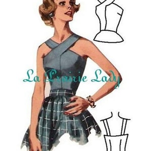 Repro Vintage Pattern Halter Top 50s No 6 Repro on Printable PDF Size B34