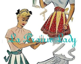 Repro Vintage Half Apron 40's PDF Pattern No 29 Available in MED and LG