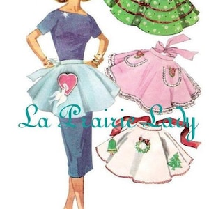 Repro Vintage Half Apron 50&#39;s PDF Pattern No 28 Available in M-L-XL