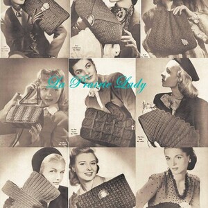 Vintage Quaker Smart Bags 40s Book Pattern Vol XVII pour Crochet 21 modèles sur PDF image 2