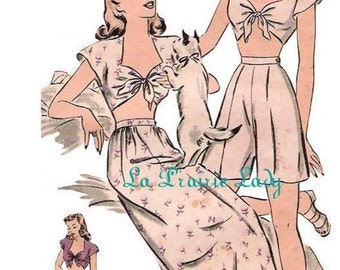 Repro Vintage Pattern Pajama or Playsuit 40s No1 on Printable PDF B34