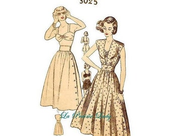 Repro Vintage Mail Order 3025 Pattern Playsuit  50s No 4  Printable on PDF B32 and 34
