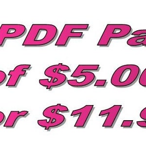 Buy 3 PDF patterns of 5.00 for only 11.99.