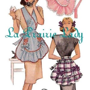 Repro Vintage Full Apron 40&#39;s PDF Pattern No 12 Available in M-L-XL