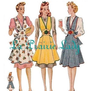 Repro Vintage Full Apron 40's PDF Pattern No 4  Available in M-L-XL