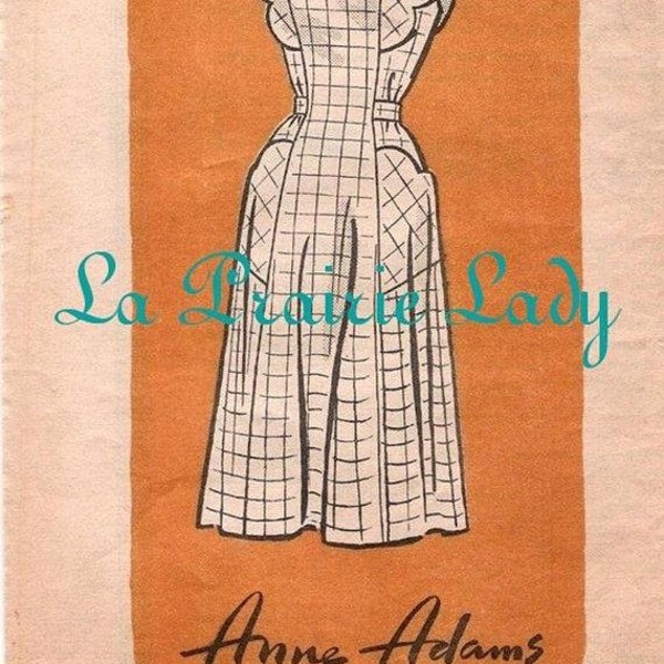 Repro Vintage Full Apron 40s Pattern on PDF No 20 Plus Size 24 1/2