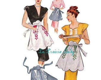 Repro Vintage Half Apron 40's PDF Pattern No 32 Available in M - L - XL