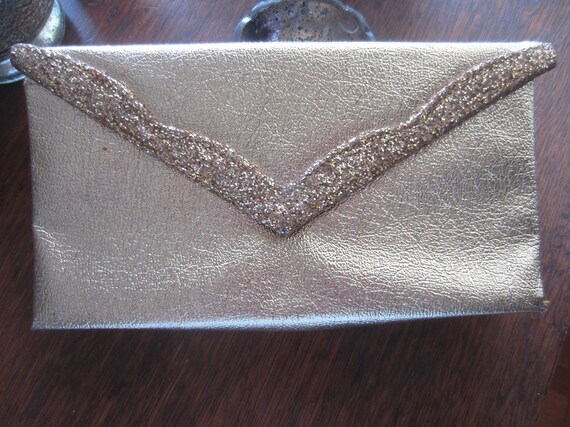 Vintage Gold Handbag Clutch Purse - image 1