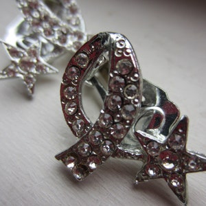 Vintage Rhinestone Star Clip On Earrings