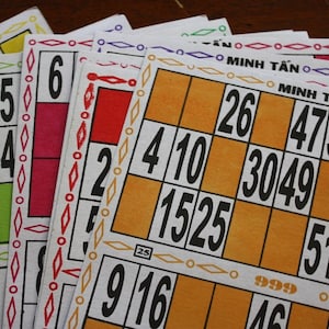 Fourteen Asian Game Cards Paper Ephemera