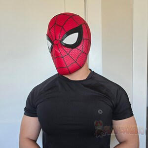 新作映画『スパイダーマン』をイメージしたスパイダーマンマスク – マグネット式ツーピース3Dプリントコスプレヘルメット（マグネット式メッシュアイ付き） 画像 2