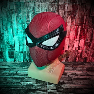 friendly neighborhood hero mask front view uv reactive eyes realistic texture