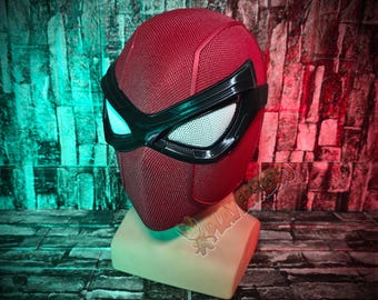 Máscara inspirada en Spider-Man, máscara de cosplay al estilo de tu amigable vecino, ojos reactivos a los rayos UV, textura realista, varios tamaños, envío rápido.