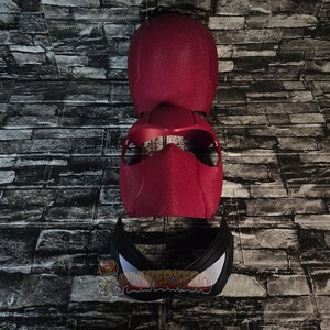 hero inspired cosplay mask three quarter view realistic texture detail