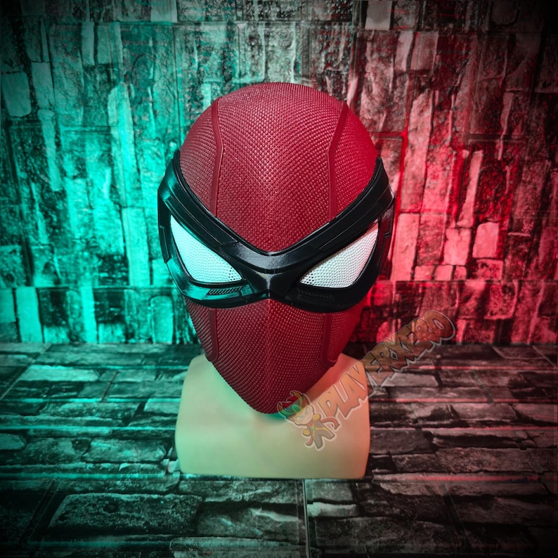 hero inspired cosplay mask angled front view realistic 3d printed texture