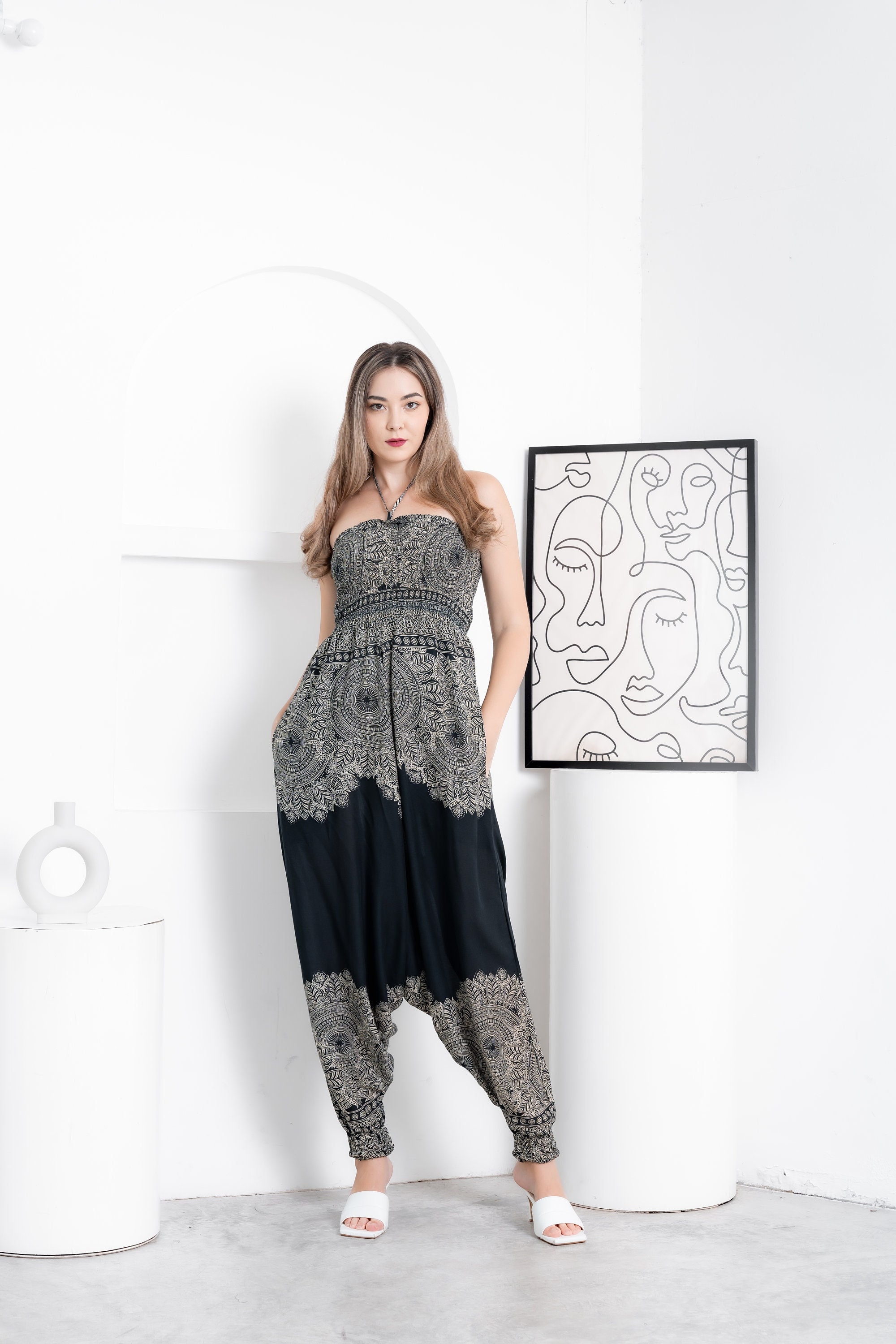 Summer jumpsuit for women - Women boho jumpsuit with pockets - vacation outfits for women - the summer outfit for bohemians