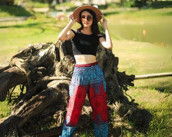 Boho Pants Harem Pants women with one pocket hippie Bohemian Beach Pants Long pants