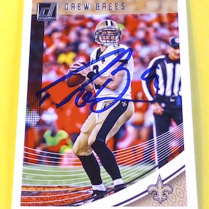 Drew Brees Signed Autographed 2020 Panini Donruss NFL Football Card with COA (New Orleans Saints) (Hall of Fame) (Authentic-Real Signature)