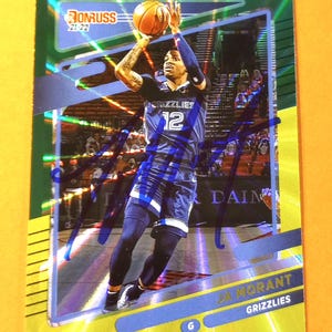 Ja Morant Autographed 2021 Donruss Yellow Foil NBA Card (COA)