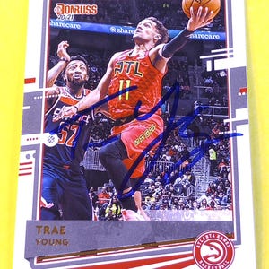 Trae Young Autographed 2020 Panini Donruss Basketball Card (COA)