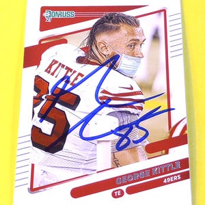 George Kittle Autographed 2021 Panini Donruss Football Card (COA, San Francisco 49ers)