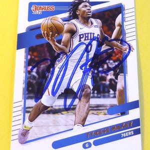 Tyrese Maxey Autographed 2021 Panini Donruss Basketball Card (COA)