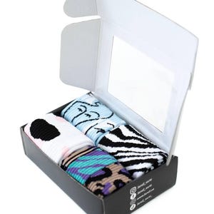 ROAR Socks Gift Set 4 Pairs Colorful Cotton Crew Socks Funny Aesthetic Socks for Men & Women ,Made in Ukraine , 1and1 Brand