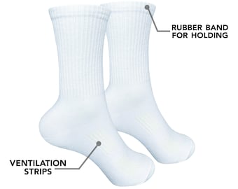 White Cotton Socks, Set of 6 Pairs, Long Versatile Socks