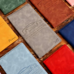 Personalized Leather Car Registration & Insurance Card Holder, Custom Glovebox Organizer Accessories, Gift for Him Dad Men Her Mom