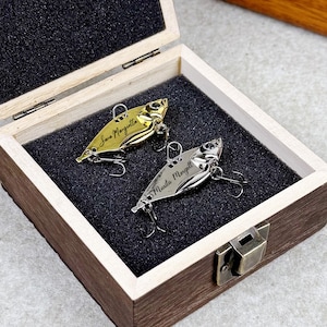 Personalized Fishing Lure, Metal Fish Hook Bait Set, Fishing Buddy Gift, Fishing Bait, Fisherman Gift for Dad Uncle Husband, Retirement Gift