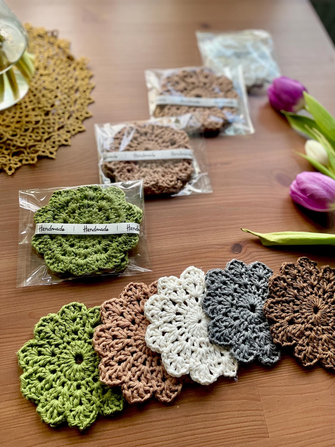 Coaster Tableware 2x Crochet Coasters Set /handmade Table Decoration/ Coasters ...