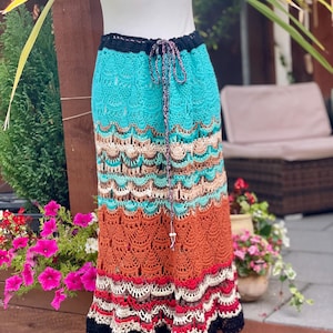 handmade crochet long skirt size L/XL