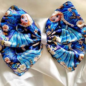 Elsa frozen or Merida Disney princess hair bow clip handmade hair accessories