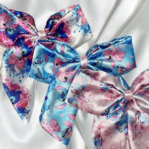 hair bow clip/ lilo and stitch bows/ hair bow / hair accessories for girl/ girl  Bow/ Valentines or Birthday  gift for her /